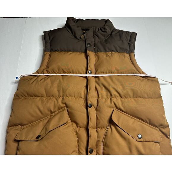 Nike Quilted Down Puffer Vest 2 Tone Brown Men’s Medium 2 Small Pulls - Picture 5 of 11